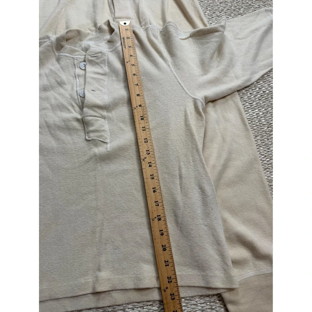 Vintage US military Long Johns Set Cream Wool Cotton Thermal Henley Pants M